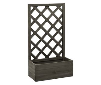 Jardinieră cu spalier de grădină, gri, 50x25x90 cm, lemn brad