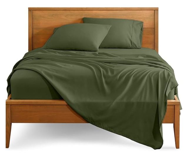 Чаршаф за спане Kotonia Home, 100% памук, цвят Olandina, 220x240 см, армейско зелено