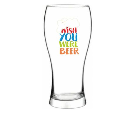 Pahar bere WISH YOU WERE BEER