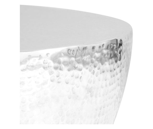 Stolić za kavu, srebrni, 70 x 30 cm, aluminij kovan čekićem