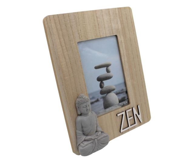 Κορνίζα φωτογραφίας Buddha ξύλινη 10x15cm