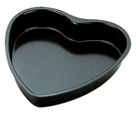 Formă tort inima Ibili, oțel carbon/teflon, 24 cm, negru