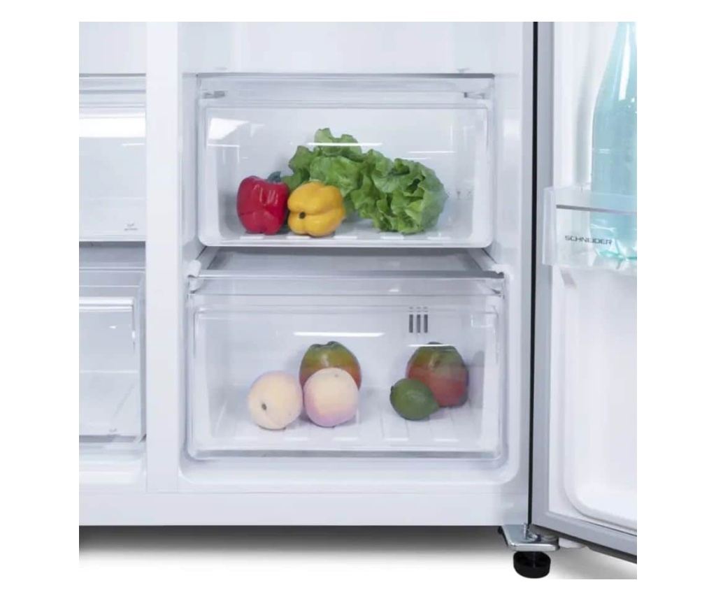 Frigider side by side cu dozator de apa/gheata, Schneider, 513