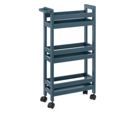 Vaduz универсален рафт, MDF, син, с колела, 40 x 15 x H 75 см