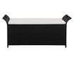 Kutija za odlaganje s jastukom, crna, 138 cm, poliratan thumbnail 2