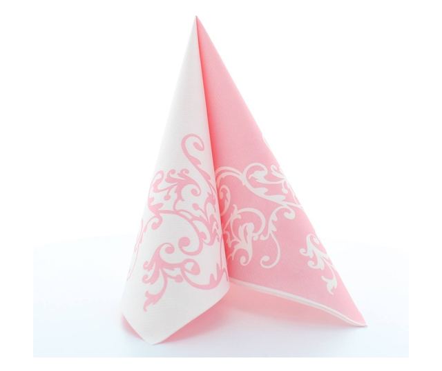 Mank HORECA салфетки, Linclass® Airlaid, Pomp Pink White, 40 x 40 cm, идеални за сватби, партита, кръщенета, комплект от 50 бр.