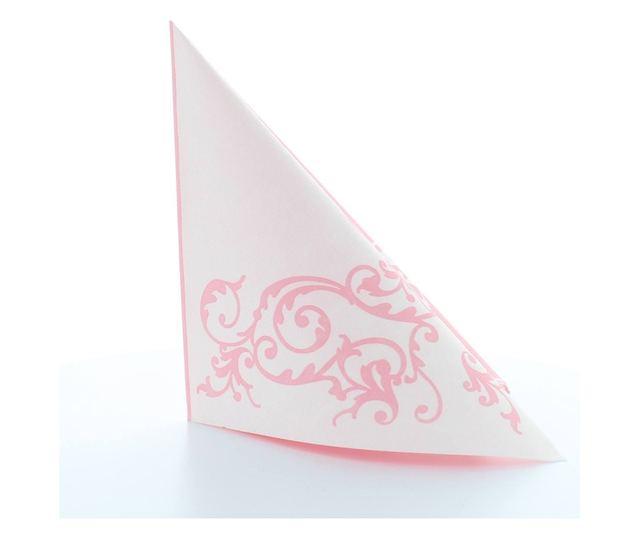 Mank HORECA салфетки, Linclass® Airlaid, Pomp Pink White, 40 x 40 cm, идеални за сватби, партита, кръщенета, комплект от 50 бр.