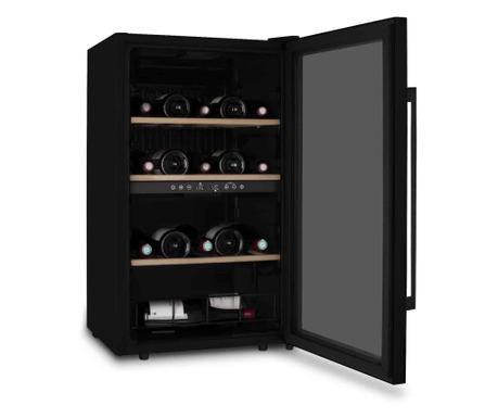 Les Petits Champs borhűtő, 32 palack, magasság 85 cm, Dual Zone, állítható hőmérséklet 5-18C, téli funkció, megfordítható ajtó, 