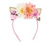 Coroniță păr model urechiușe cu crizanteme roz