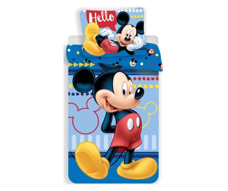 Disney Mickey Hello ágyneműhuzat 140×200cm, 70×90 cm