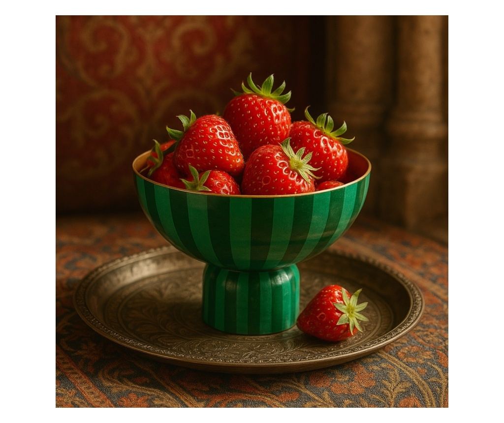Pip Studio Visoki Metalni Pladanj - Pruge Zelena - 30x30x20cm - 2