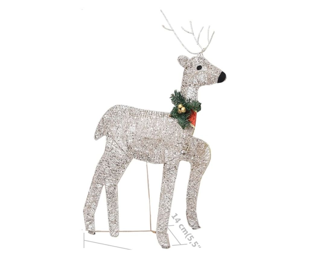 Božićni ukras s jelenom i saonicama, 100 LED dioda, zlatni, za vanjsku upotrebu - 11