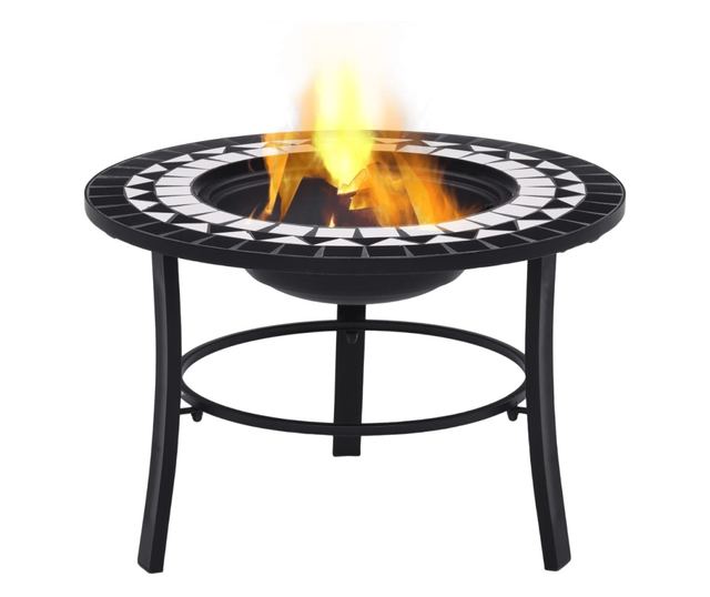 Vatrogasna jama s mozaikom, crno-bijela, 68 cm, keramika