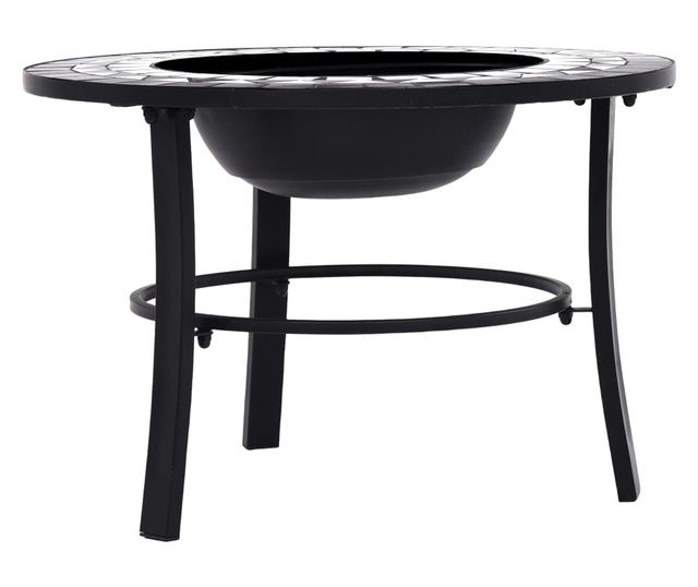 Vatrogasna jama s mozaikom, crno-bijela, 68 cm, keramika