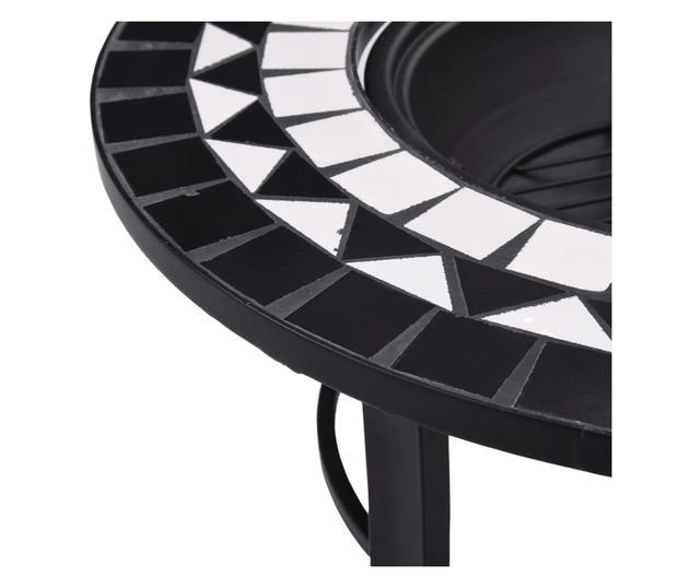 Vatrogasna jama s mozaikom, crno-bijela, 68 cm, keramika