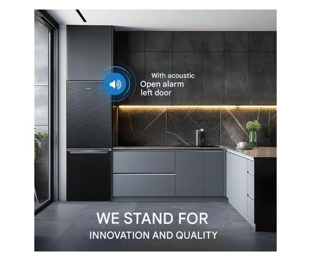 Хладилник Bomann, KG7359GR, H 143 см, общ капацитет 173 литра, фризер 52 литра, аларма за отворена врата, отделение за плодове/з