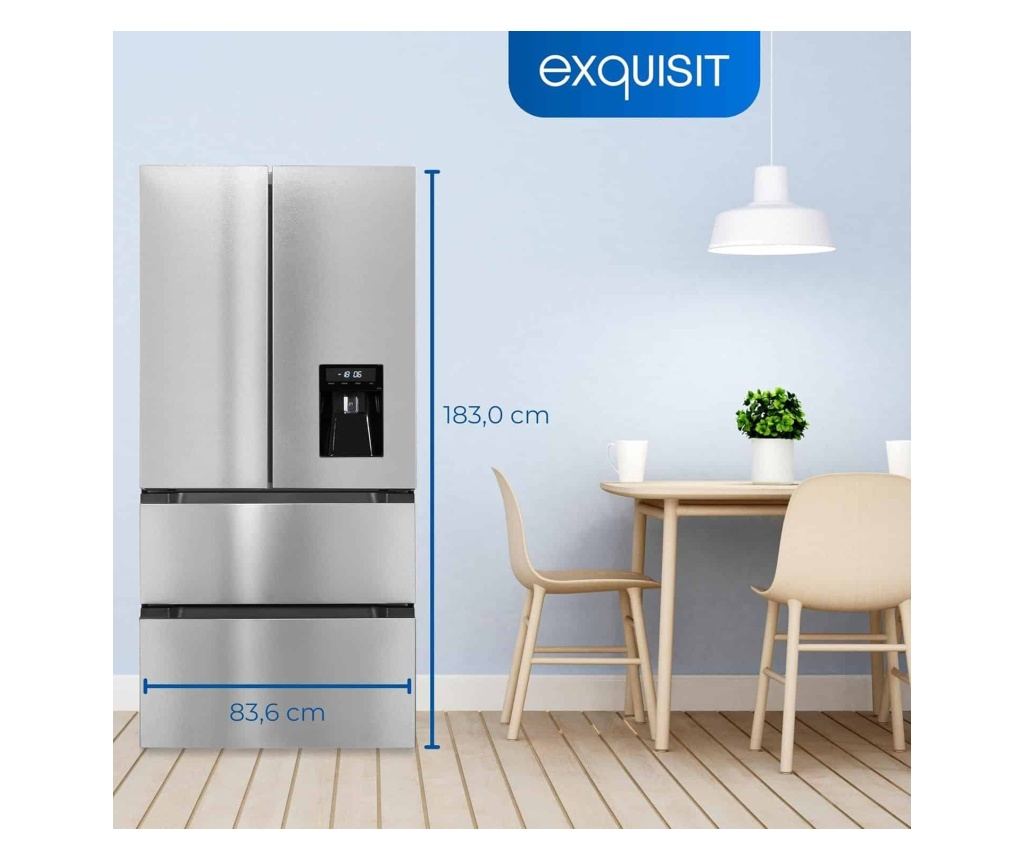 Frigider side by side, Exquisit, French Door, cu dispenser de apa