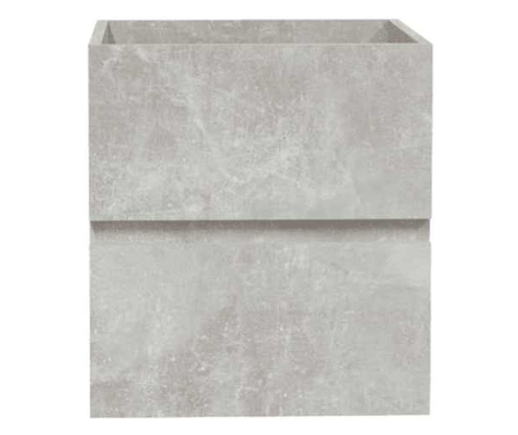Fürdőszobaszekrény tükörrel, beton szürke, forgácslap - 6