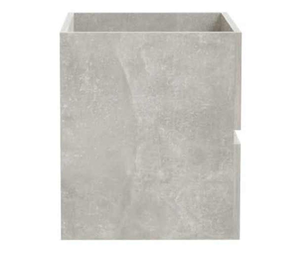 Fürdőszobaszekrény tükörrel, beton szürke, forgácslap - 7