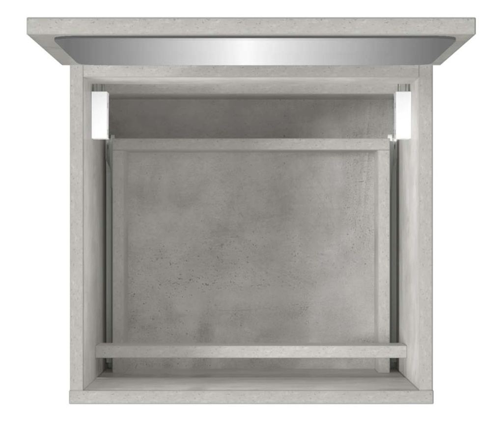 Fürdőszobaszekrény tükörrel, beton szürke, forgácslap - 8