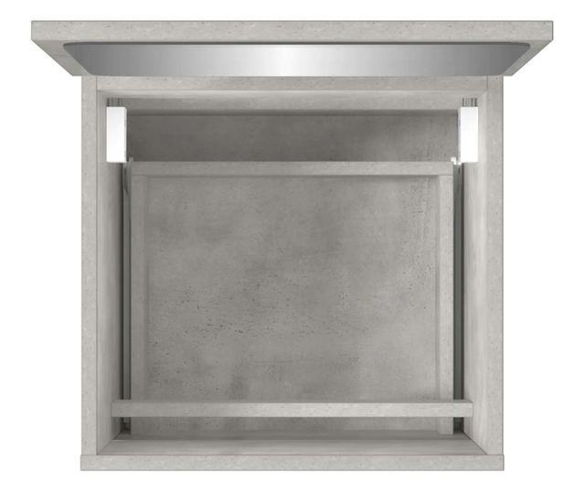 Ντουλάπι Μπάνιου με Καθρέφτη, Γκρι Μπετόν, από Επεξεργασμένο Ξύλο