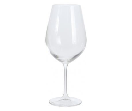 Sada 4 sklenic na víno Excellent Houseware, křišťálové sklo, 8x24 cm, 690 ml, transparentní