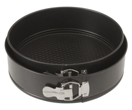 2 db kivehető tortaforma készlet La Cucina, fém, 24/26x6,5 cm, fekete