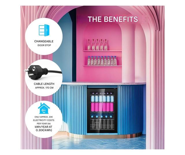 Хладилна витрина, Bomann, KSG7290N, 115 литра, черна