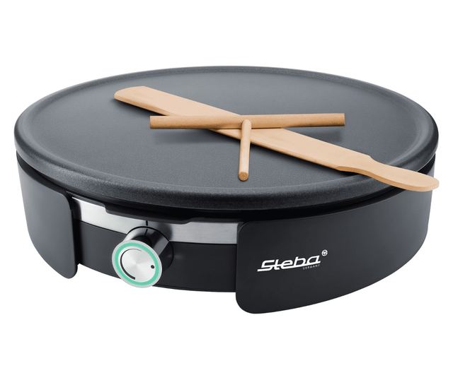 Steba palacsintasütő, CR36 XXL, átmérő 35 cm, optimális kontroll, tapadásmentes bevonat, alumínium tányér, 1500 W, tartozékok, f