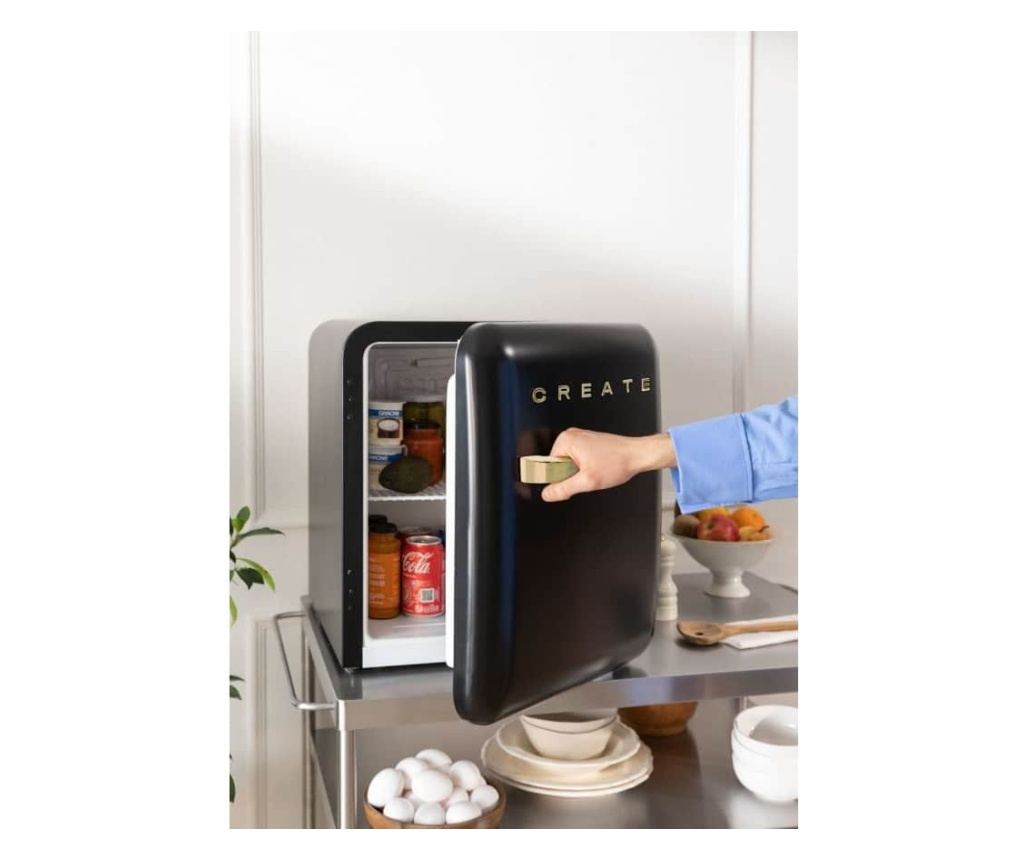 Frigider minibar Retro, CREATE, 48 litri, negru/gold - 3