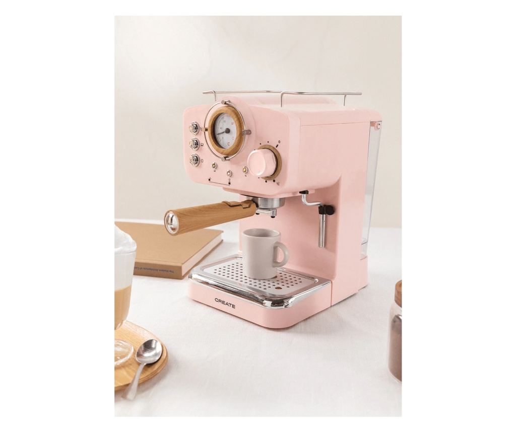 Espressor Retro manual, CREATE, Thera Retro, roz pastel - 4