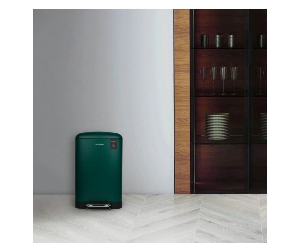 Cos de gunoi cu pedala, Les Collectors, N501, 20 litri, 1 compartiment, verde inchis - 2