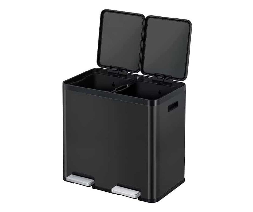 Lépcsős szemeteskosár, EKO, Essential, 22+22 liter, 2 rekesz, fekete - 3