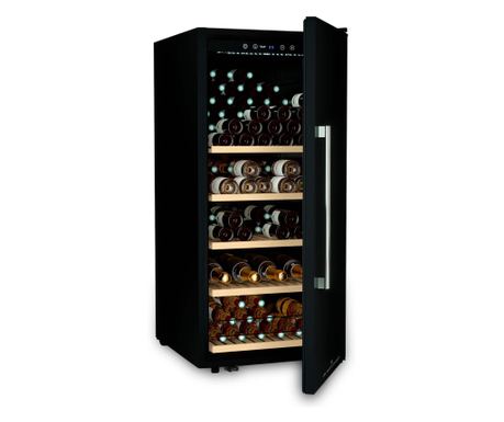 Les Petits Champs borhűtő, HoReCa/bárokhoz/lakóházhoz, 140 palack, magasság 130,5 cm, szélesség 59,6 cm, egy hűtőzóna, LED belső