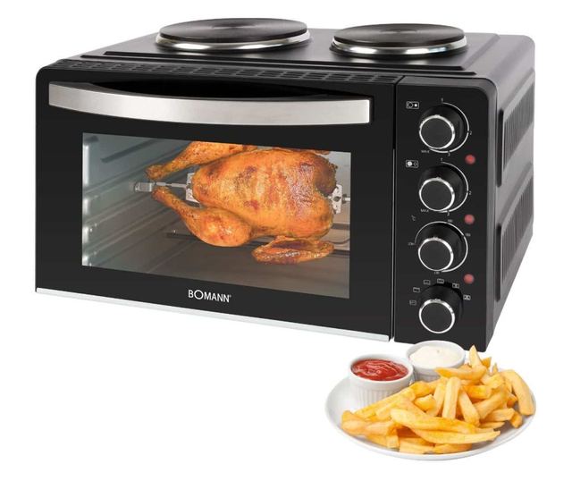 Електрическа фурна с конвекция, 28 литра, Bomann, KK6059CB, черна