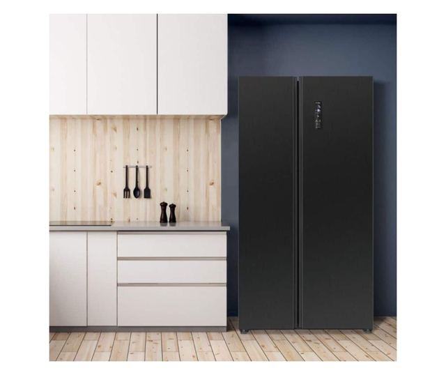 Frigider side by side, Bomann, SBS7344N, 442 litri, negru