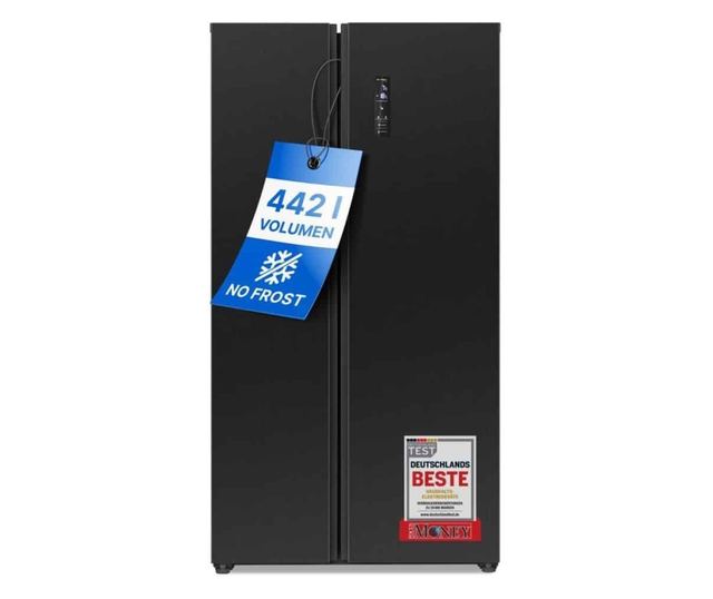 Frigider side by side, Bomann, SBS7344N, 442 litri, negru