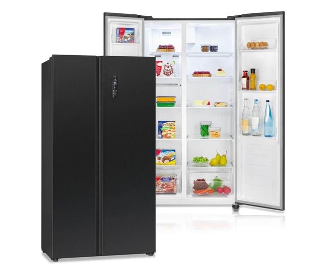 Frigider side by side, Bomann, SBS7344N, 442 litri, negru