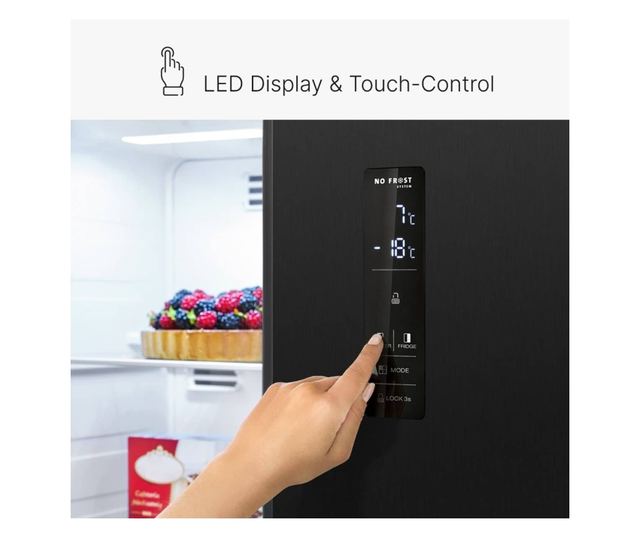 Frigider side by side, Bomann, SBS7344N, 442 litri, negru