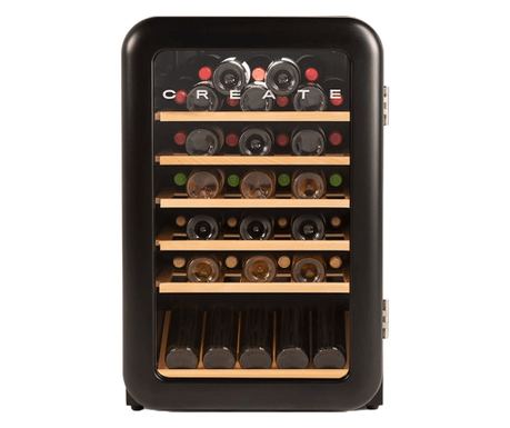 Răcitor de vin Retro, 45 sticle, CREATE, negru