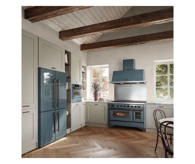 Frigider side by side, ILVE, Nostalgie, 539 litri, albastru petrol