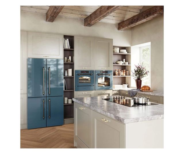 Frigider side by side, ILVE, Nostalgie, 539 litri, albastru petrol