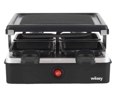 Plita grill si raclette, Weasy, LUGA40, 600 W, 4 persoane, negru