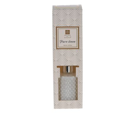 Αρωματικό χώρου Aroma Di Rogito, Γυαλί/Ρατάν, 100 ml, Pure Linen, Λευκό