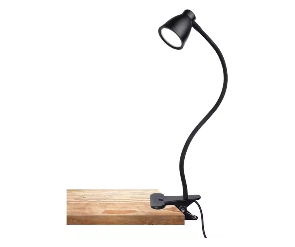 Lampă de birou LED echipată cu o clemă convenabilă pentru montarea pe masă, 3 nivele de intensitate, alimentare USB, Gonga® Negr - 3