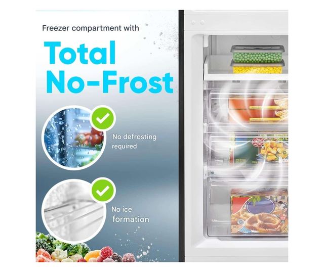 Хладилник Bomann, KG7360N, H 181 см, общ капацитет 247 литра, фризер 82 литра, оптична аларма за отворена врата, отделение за пл