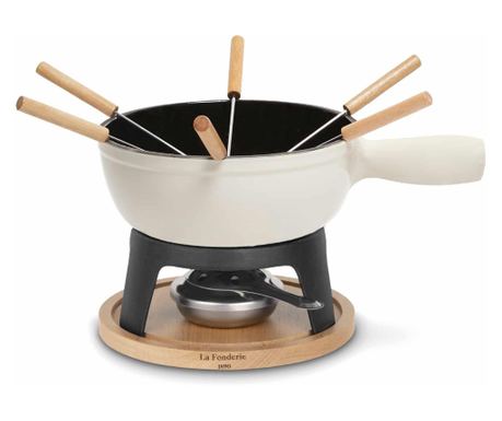La Fonderie 1890 fondue szett, H.Koenig - Mont Blanc, krémszín