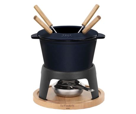 La Fonderie 1890 fondue szett, H.Koenig, Mont d`Arbois, sötétkék