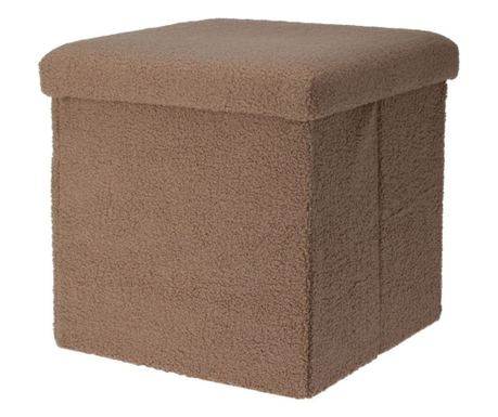 Taburet pliabil cu spațiu de depozitare - Storage Solutions®, tip cutie, otoman, culoare cafeniu, 38x38x38 cm