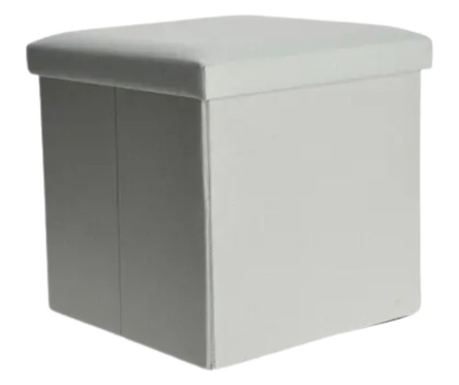 Πτυσσόμενο Οθωμανικό Αποθήκευσης - Storage Solutions®, Υποπόδιο, Πρασινωπό, 38x38x38 εκ.